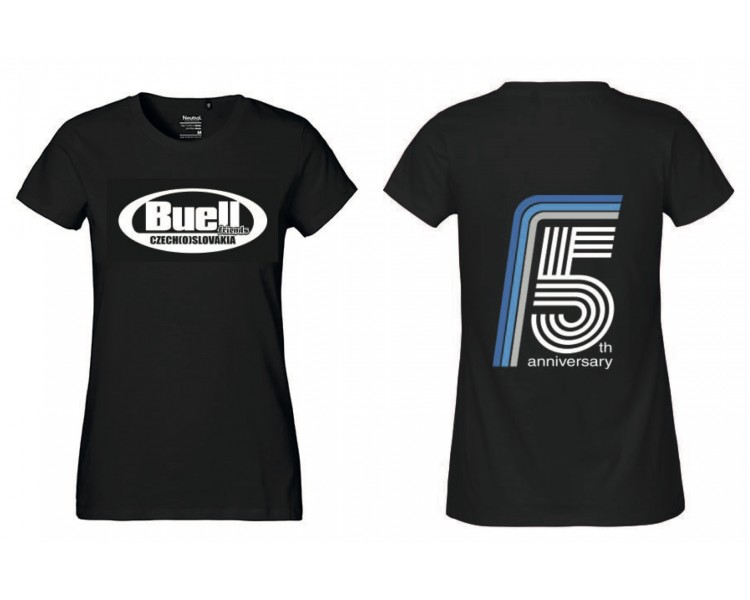 T-shirt Woman's Black - 5 years Anniversary of Buell Friends Czech(o)Slovakia