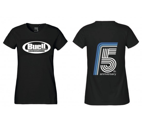 T-shirt Woman's Black - 5th Anniversary of Buell Friends Czech(o)Slovakia